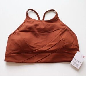 Lululemon Flow Y Wrap-Front High-Neck Bra B/C Cup size 6 Dark Terracotta